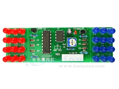 DIY Kit DC 9V-12V Red Blue Automatic Flashing LED Lamp NE555 CD4017 Analog Circuit Electronic Soldering Practice Kits